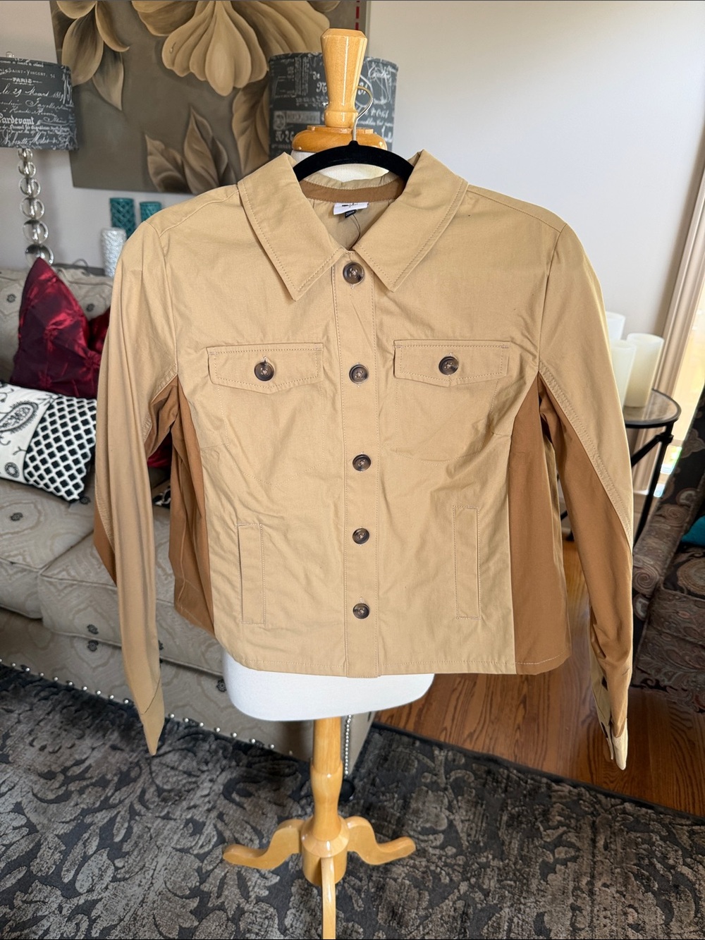 Cabi mason jacket Women's Two-Tone Tan Utility Jacket